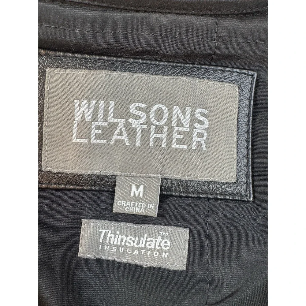 Wilsons Leather Black Insulated Thinsulate Men's Mid-Length Zip Jacket Size M